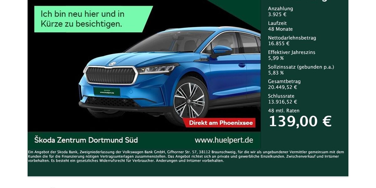 Skoda Enyaq 19.376 km 20.280 &euro; Dortmund 44269