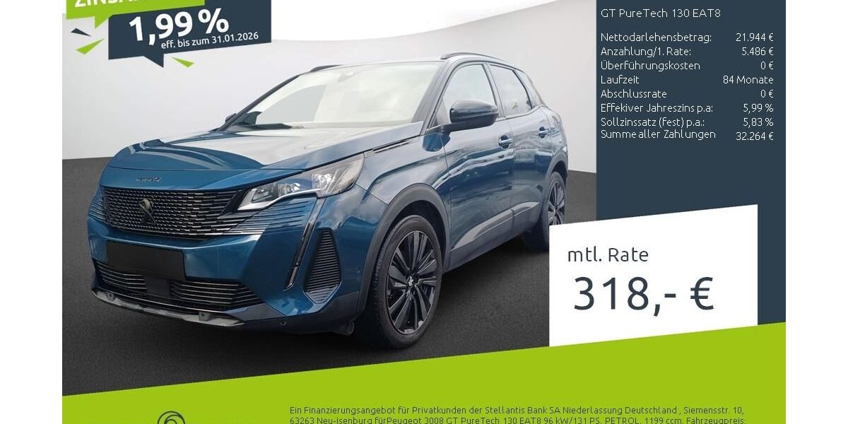 Peugeot 3008 37.479 km 27.430 &euro; Dülmen 48249