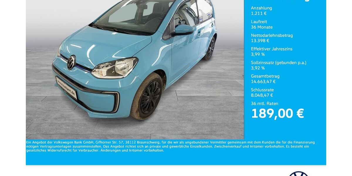 VW e-up! 60.398 km 14.396 &euro; Bergkamen 59192