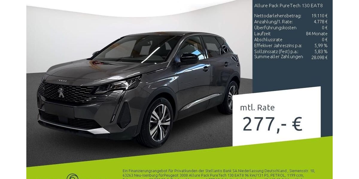 Peugeot 3008 43.022 km 23.888 &euro; Dülmen 48249